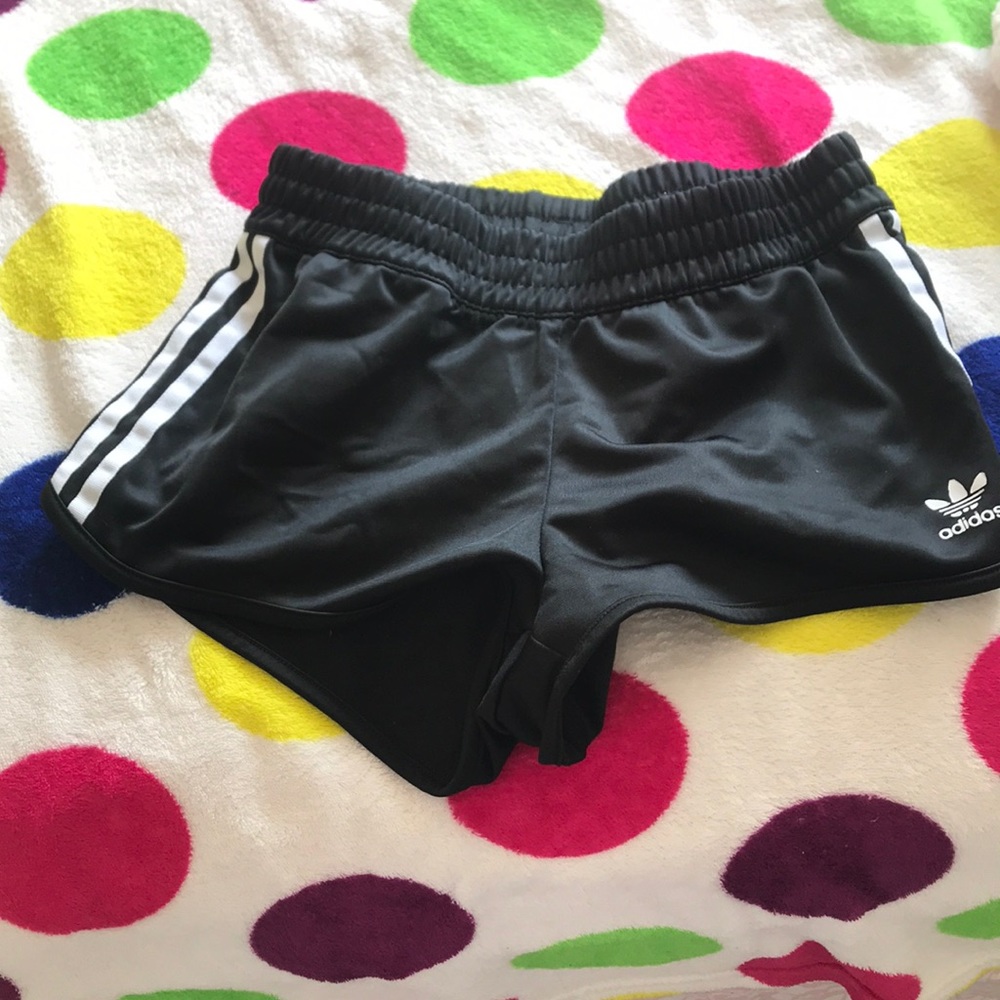 black adidas track shorts !!